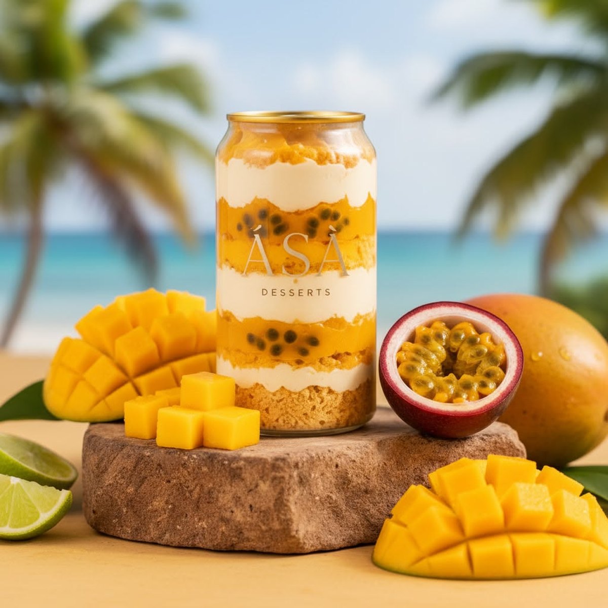 Daughter of the Sun with fresh mango and passion fruit